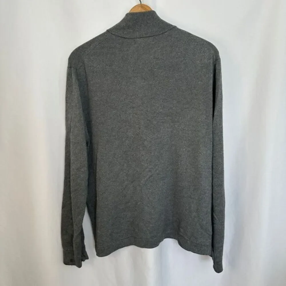 Banana Republic Silk Cashmere Quarter Zip‎ Mock Neck Sweater Pullover Mens XL